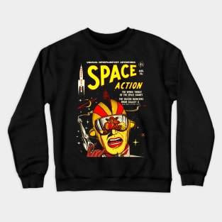 Space Action / Vintage Science Fiction Comic Book Crewneck Sweatshirt